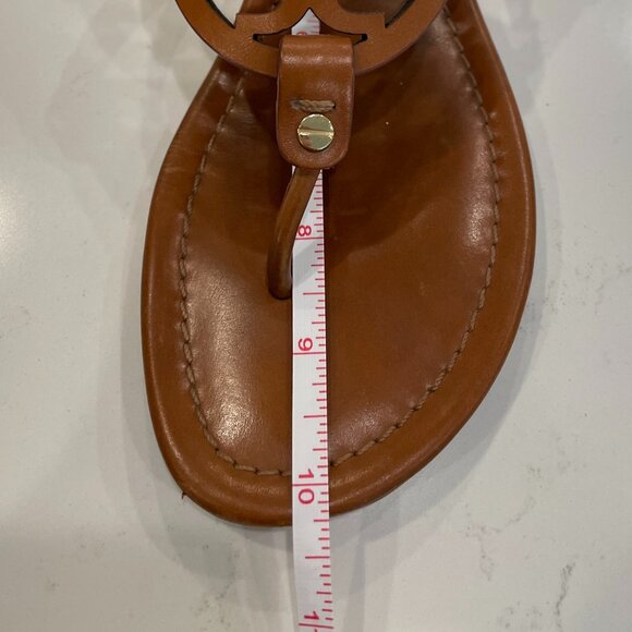 Tory Burch Miller Thong Sandal Vintage Vachetta Leather Size 9 - Picture 9 of 10